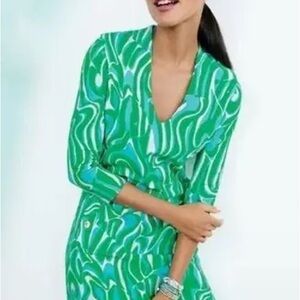 Lilly Pulitzer Meridian Green Swirl Wrap Dress Size S